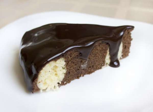 Шоколадно - творожный мягкий пирог