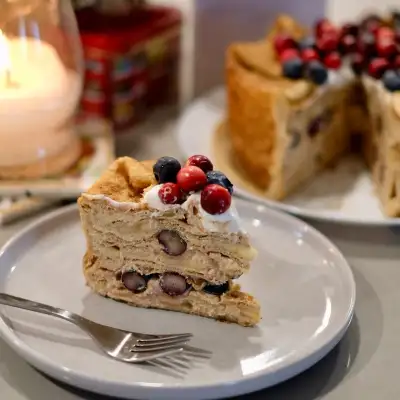 Блинный торт с бананами