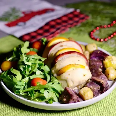 Курица с яблоками и апельсинами